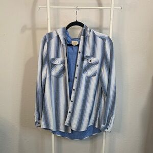 Boston Traders Blue and Gray Striped Shirt